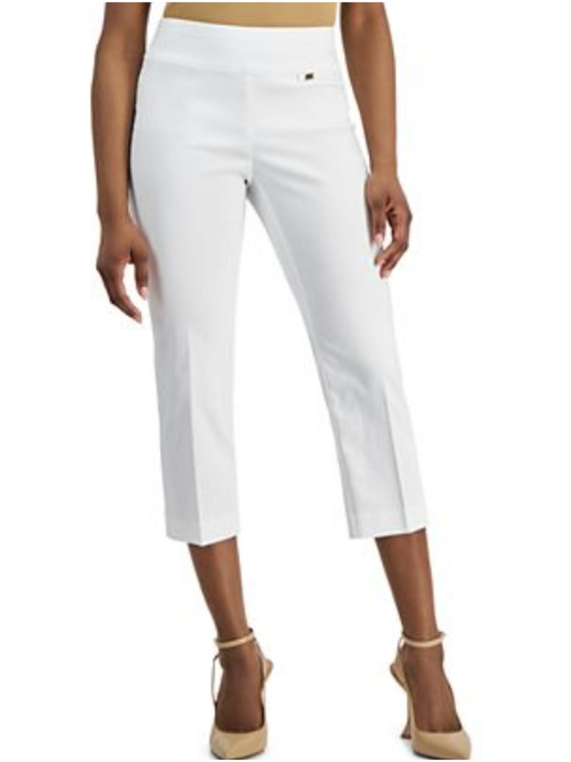 Counterparts Pull-On Mid Rise Slim Leg Dress Pants Womens 18 White Luxe Stretch